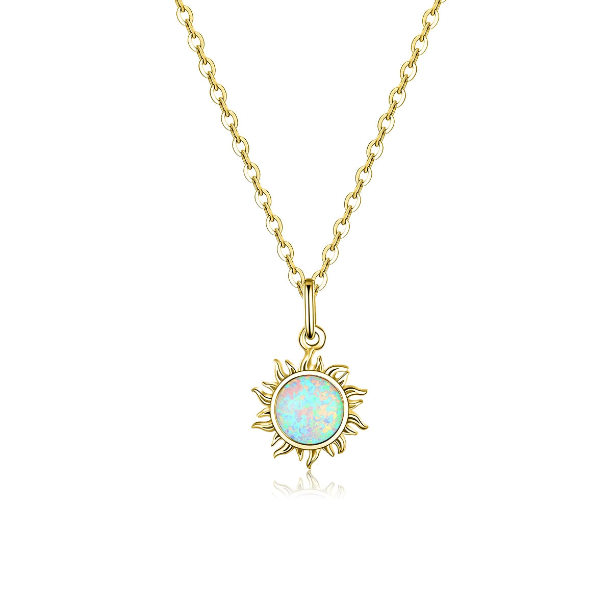 White Opal Sun Necklace
