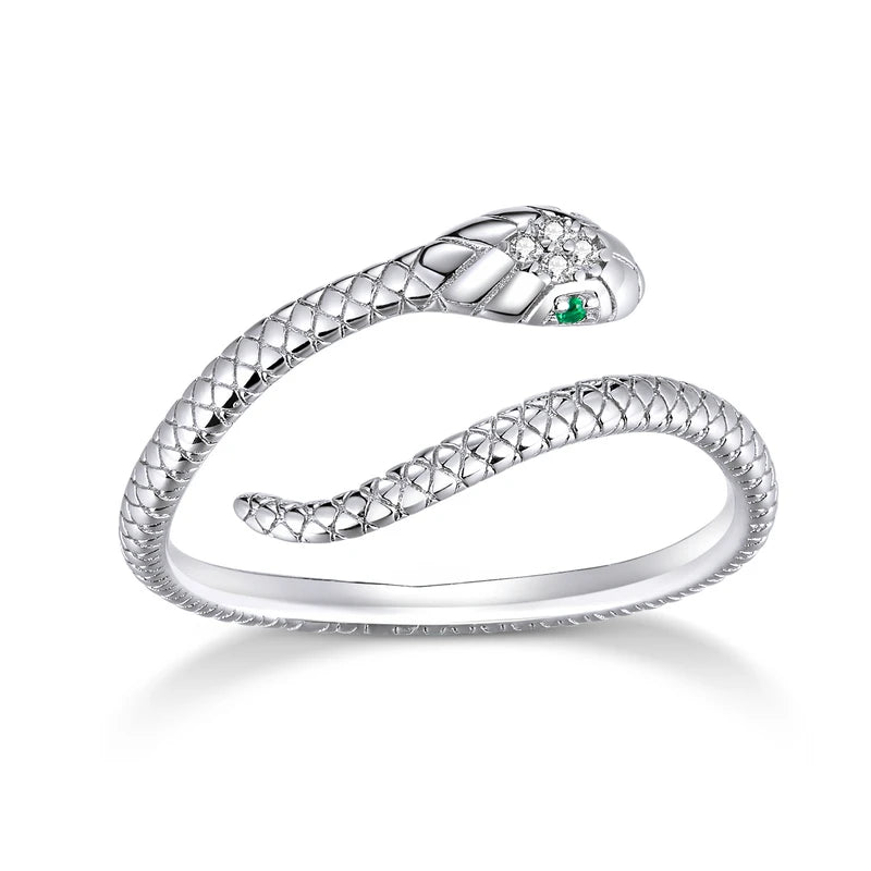 Green Zircon Snake Ring