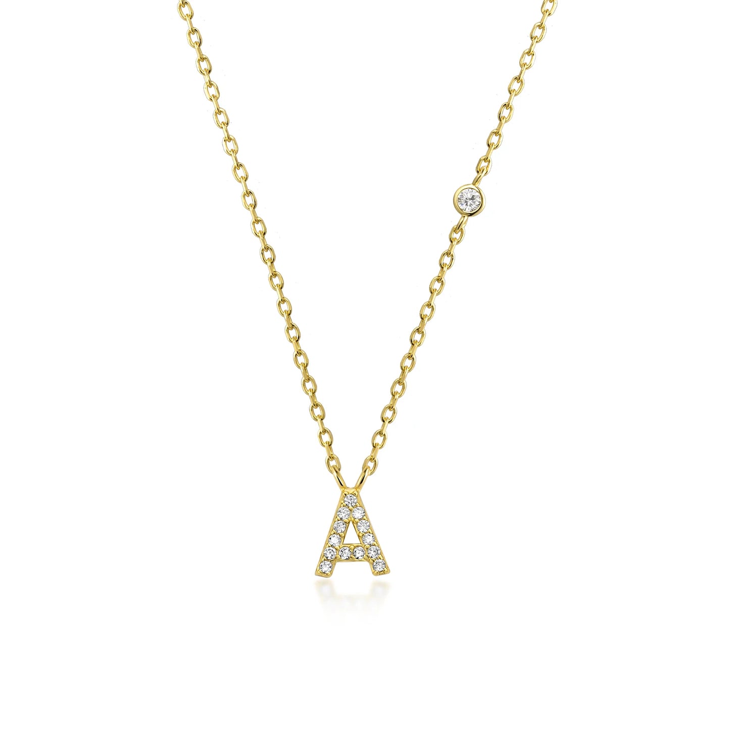 Small Letters Zircon Necklace