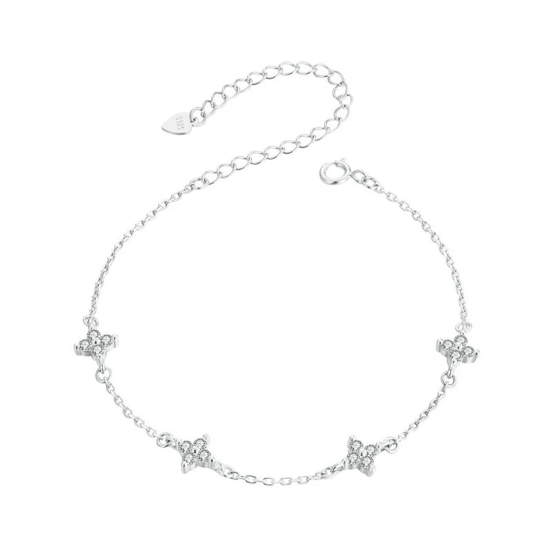 Shiny Zircon Flower Bracelet