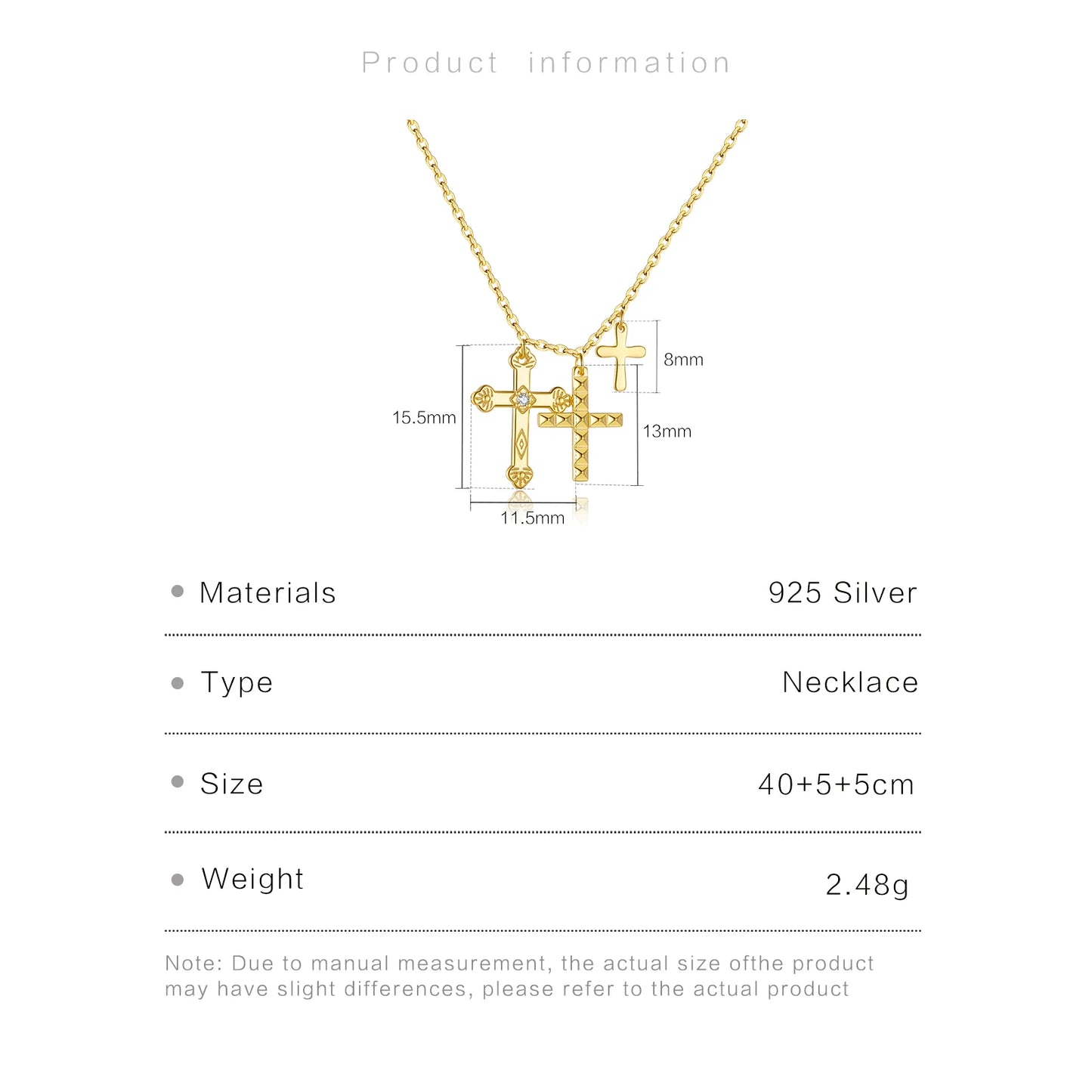 Three Cross Necklace