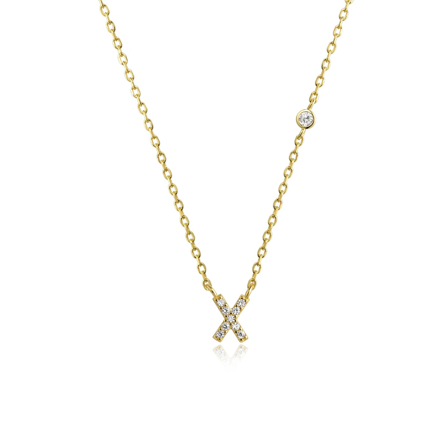 Small Letters Zircon Necklace