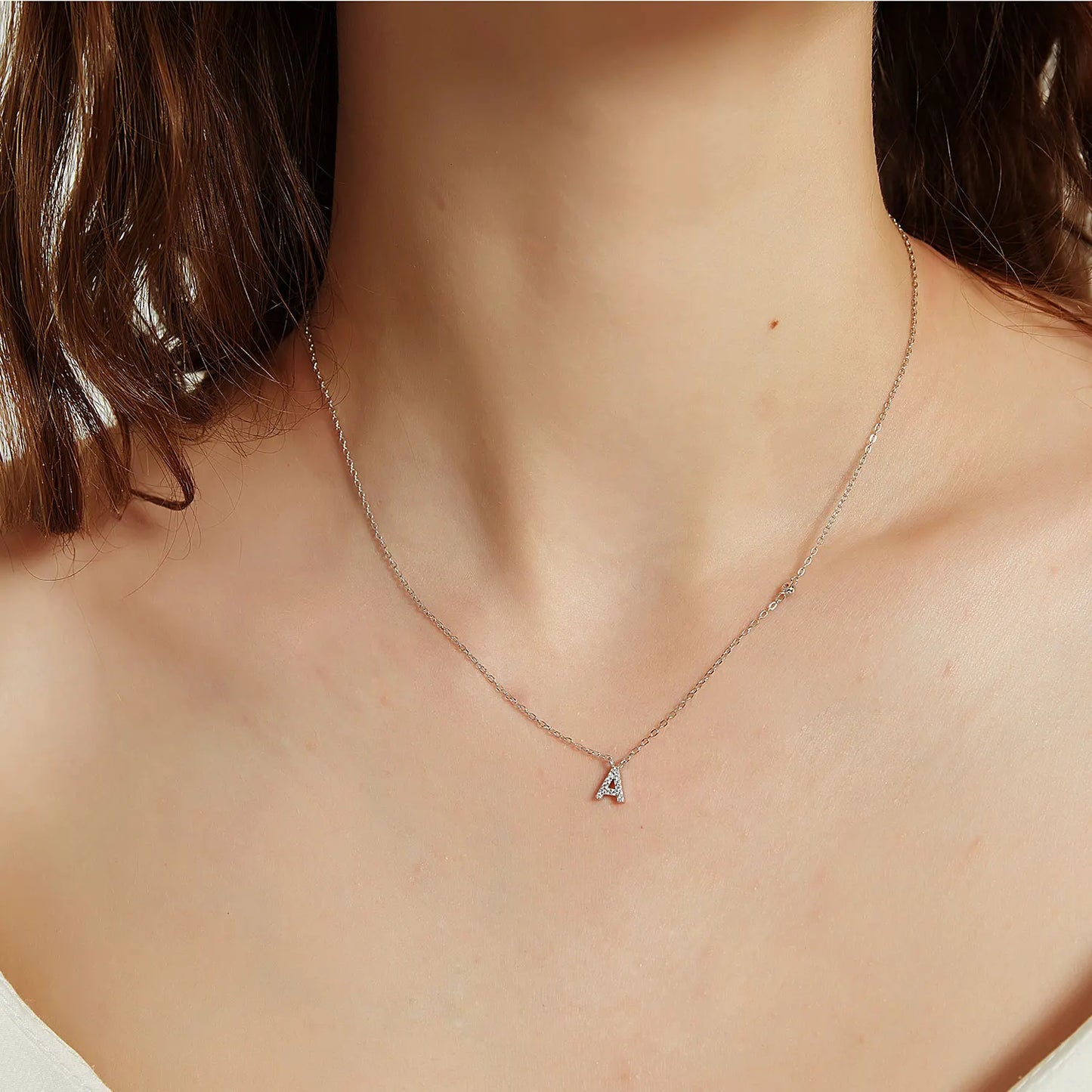 Small Letters Zircon Necklace
