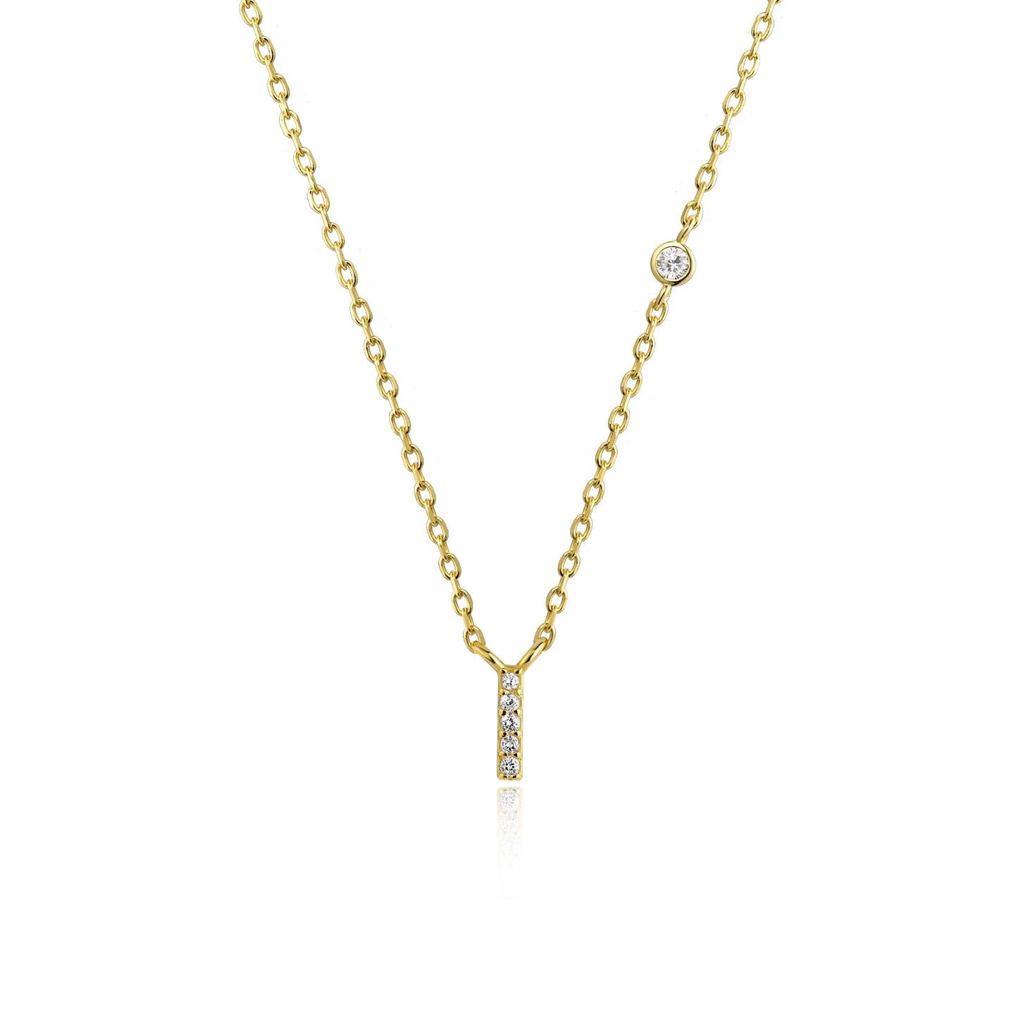 Small Letters Zircon Necklace