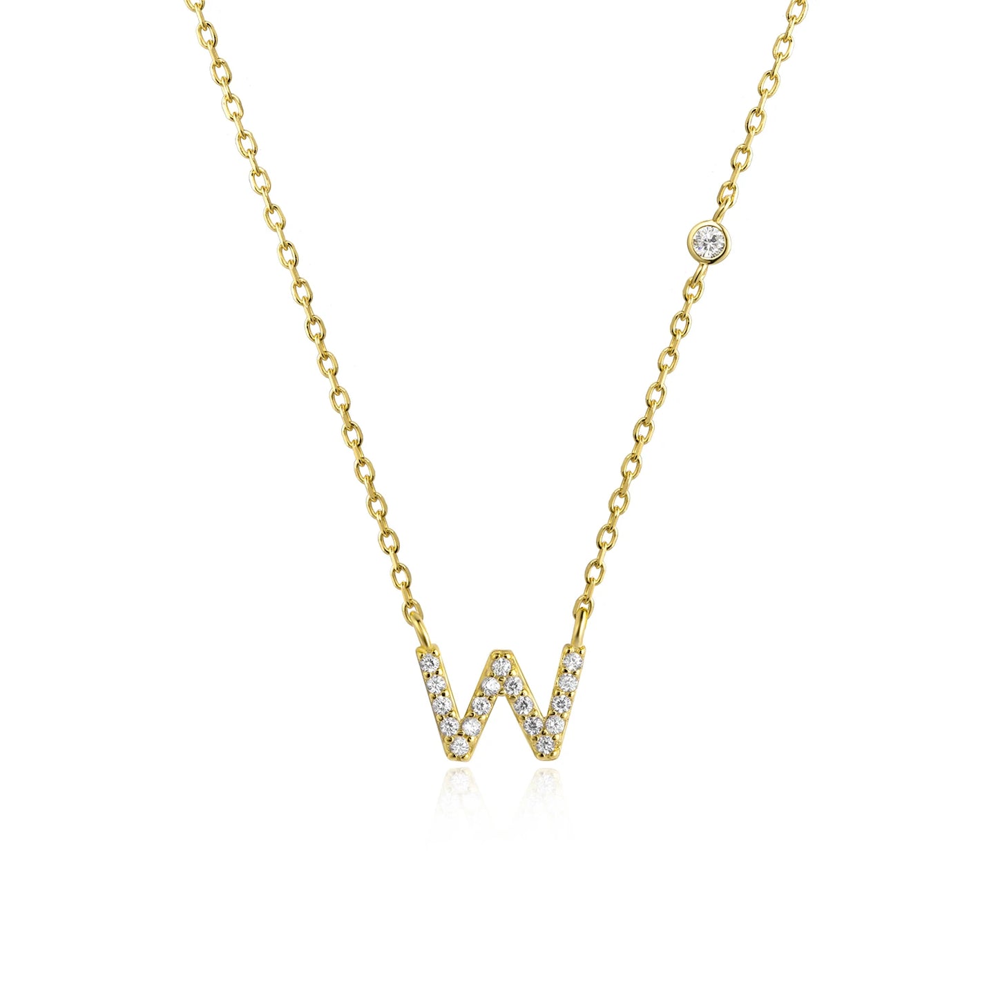 Small Letters Zircon Necklace