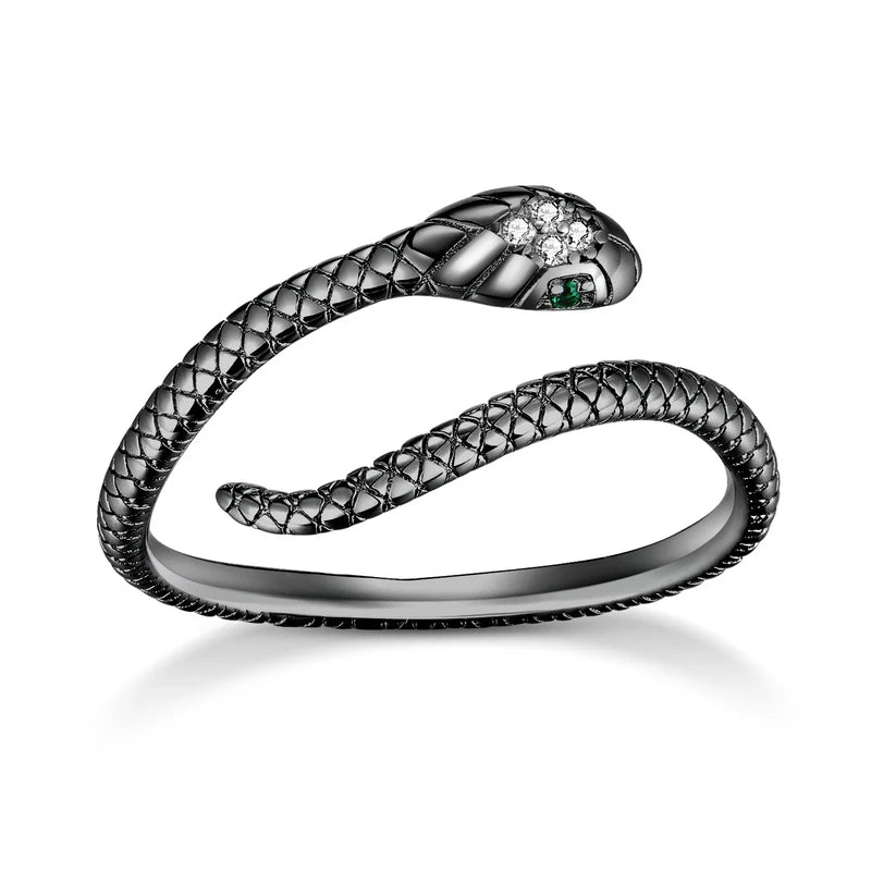 Green Zircon Snake Ring