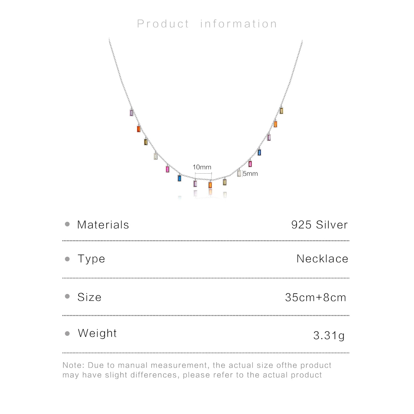 Colorful Zircon Rainbow Necklace/Bracelet