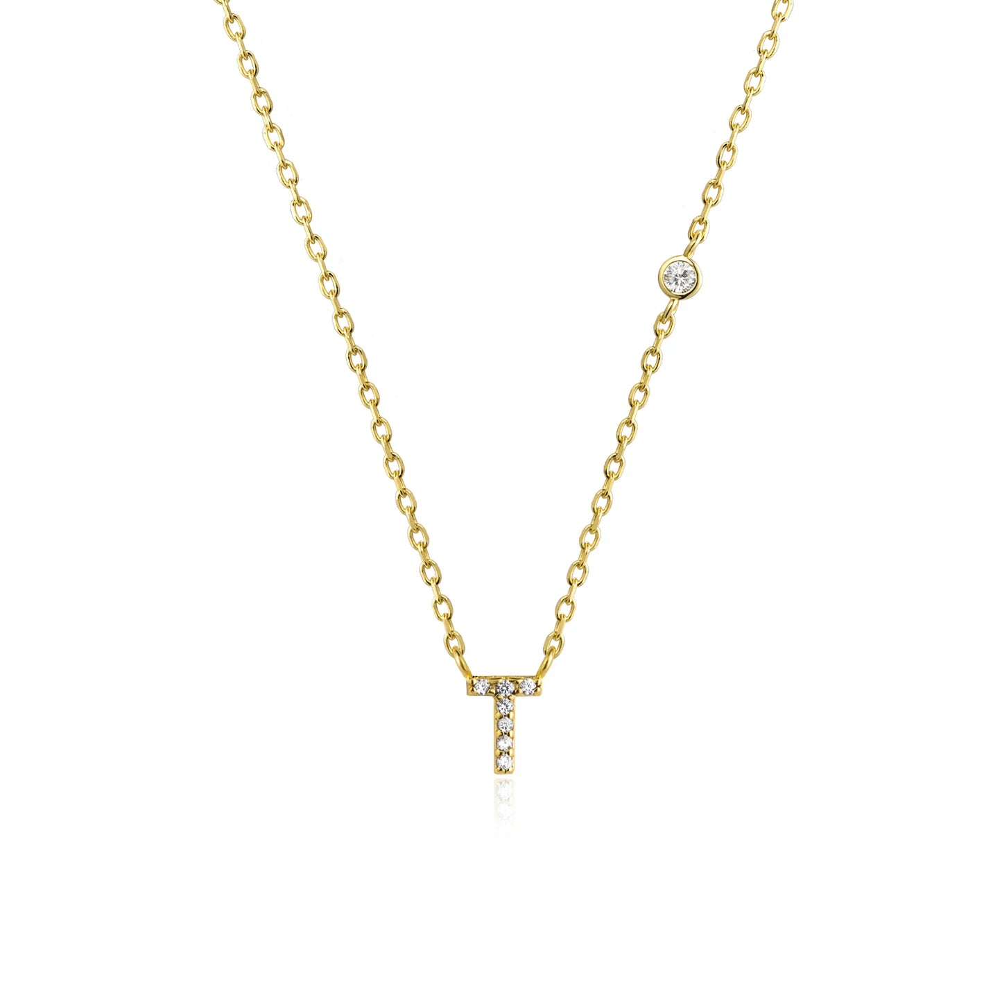Small Letters Zircon Necklace
