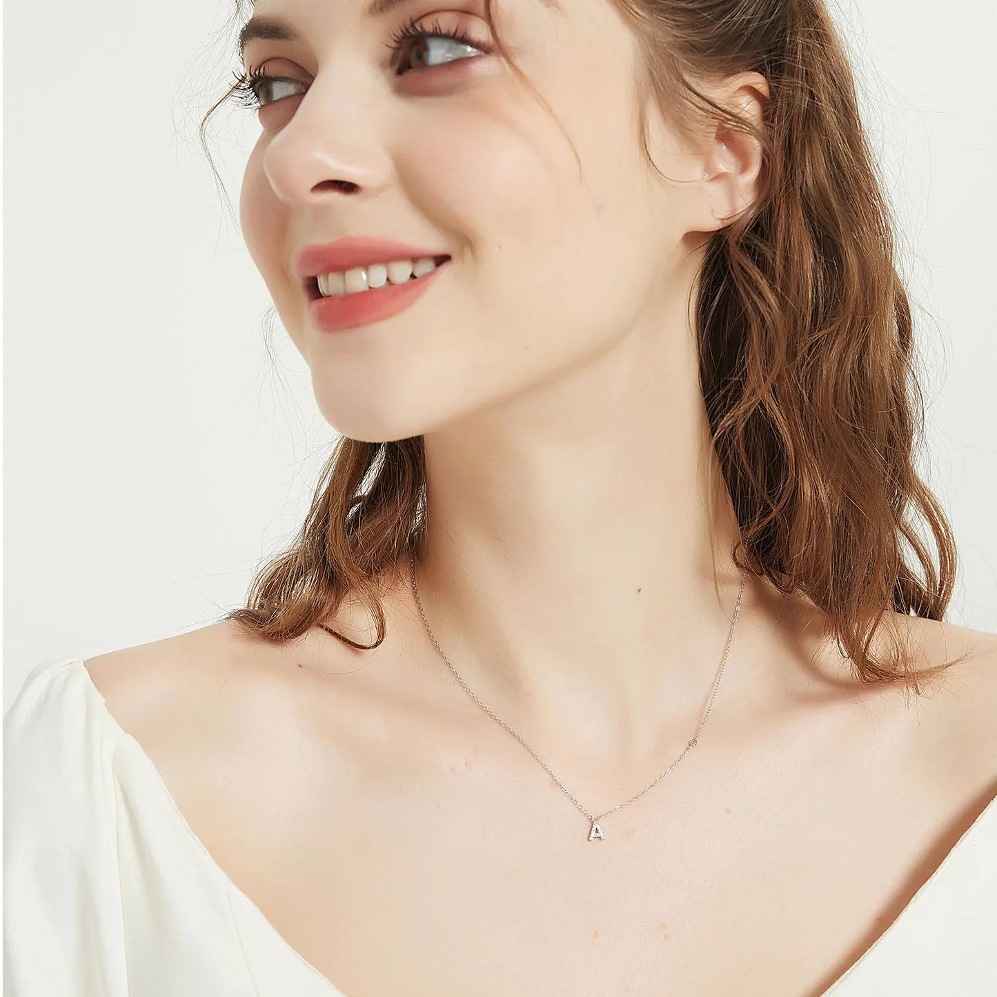 Small Letters Zircon Necklace
