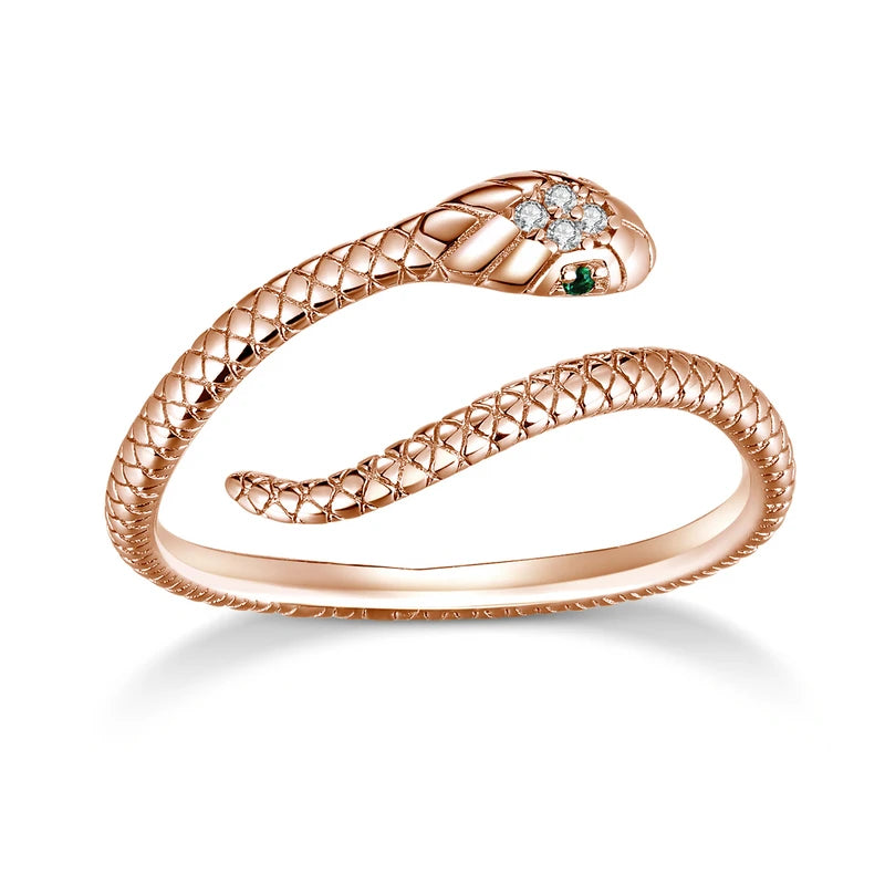 Green Zircon Snake Ring