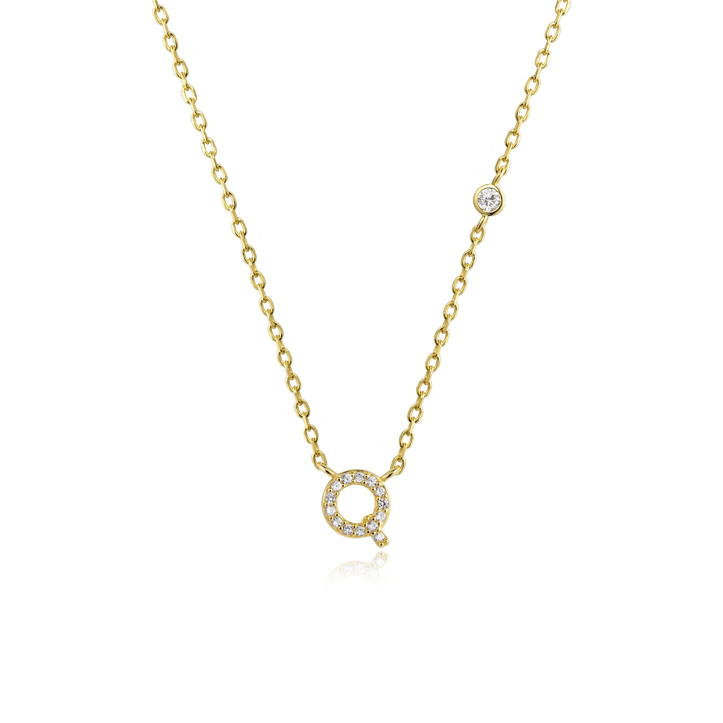 Small Letters Zircon Necklace