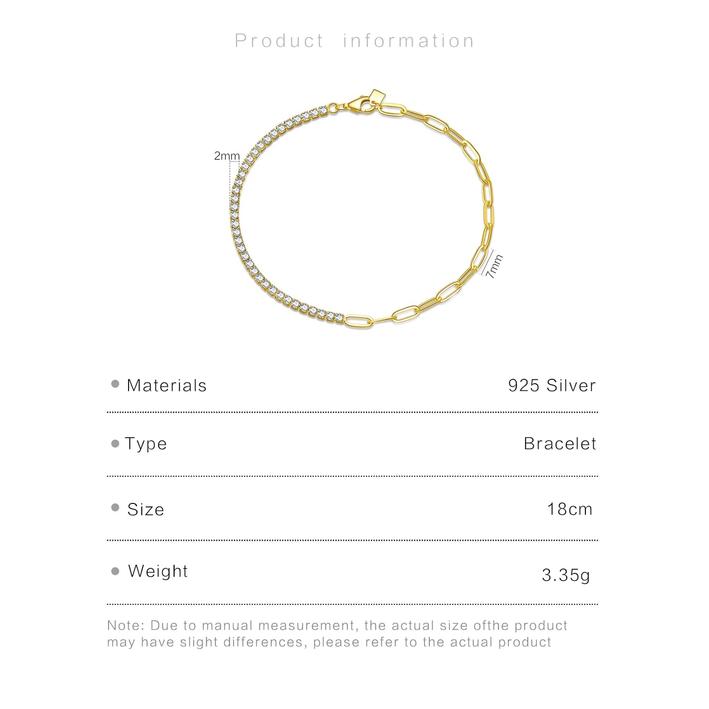 Tennis and oval Bracelet