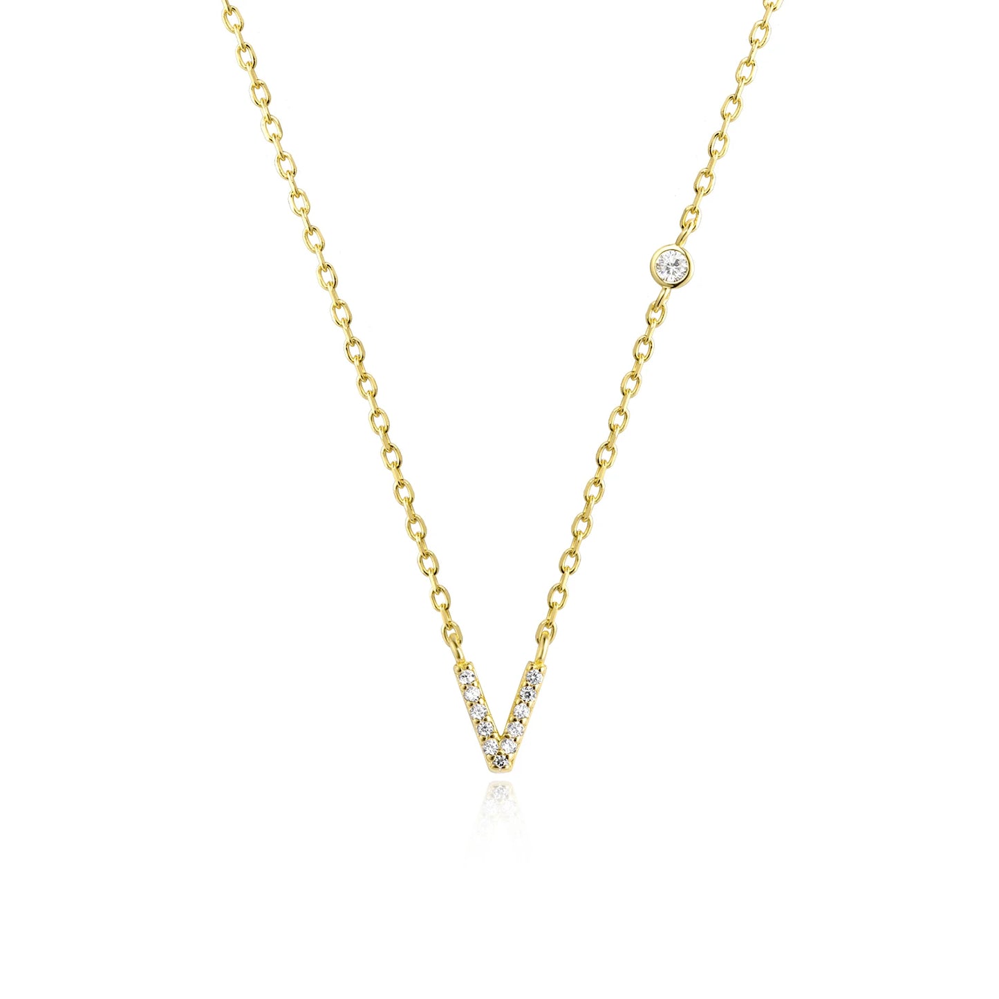 Small Letters Zircon Necklace