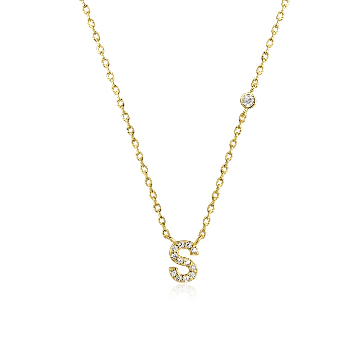 Small Letters Zircon Necklace