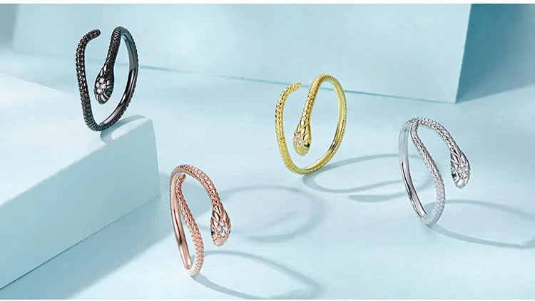 Green Zircon Snake Ring