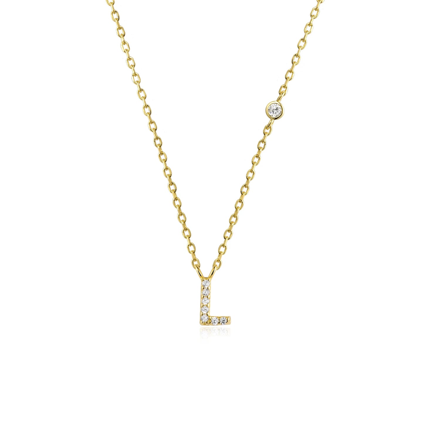 Small Letters Zircon Necklace