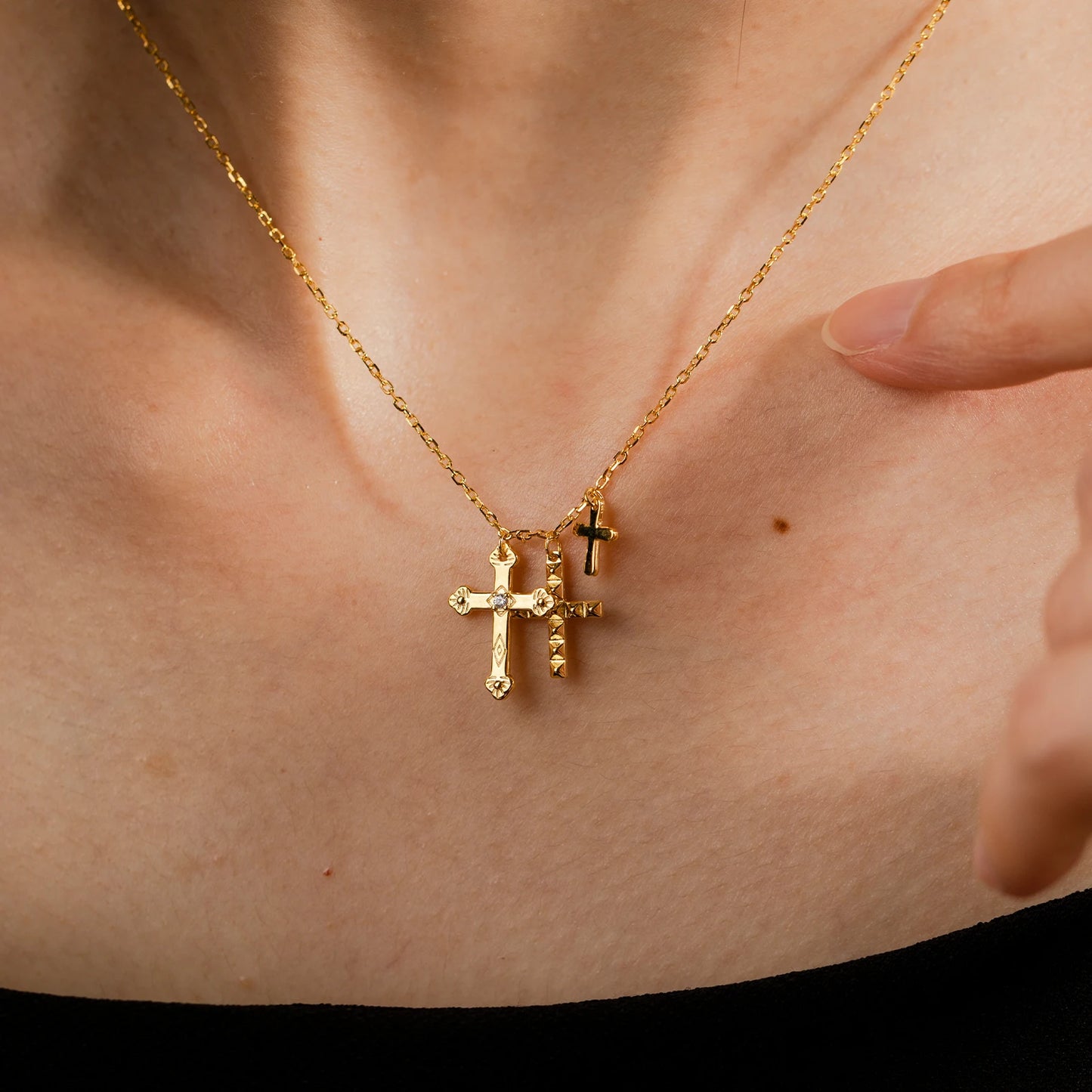 Three Cross Necklace