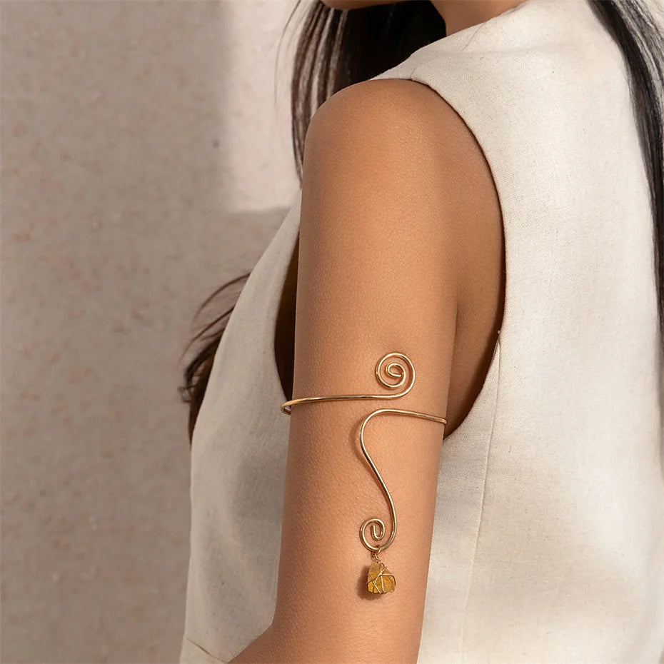 Stone Pendant Cuff Bangles