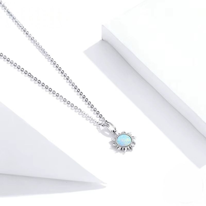 White Opal Sun Necklace