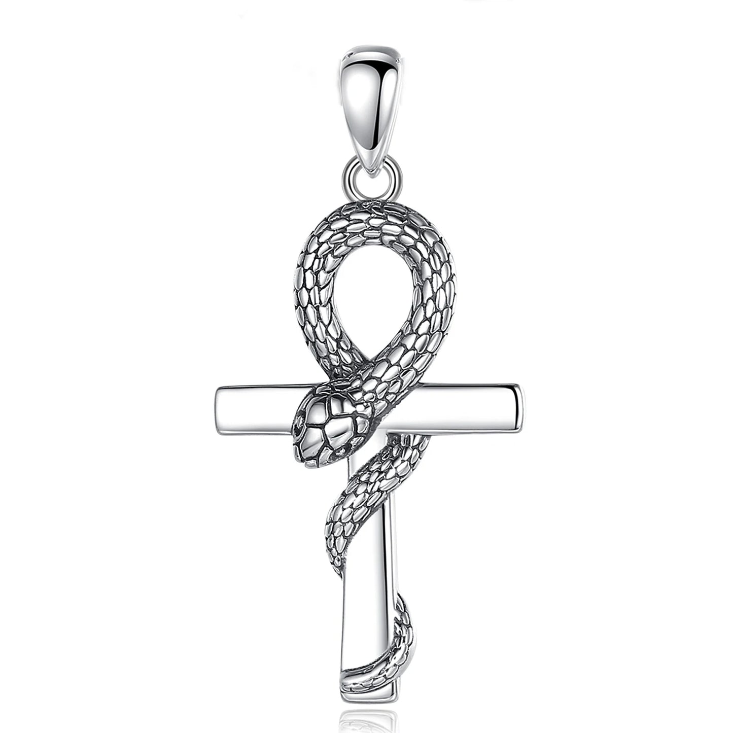 Egyptian Ankh Cross Snake Necklace