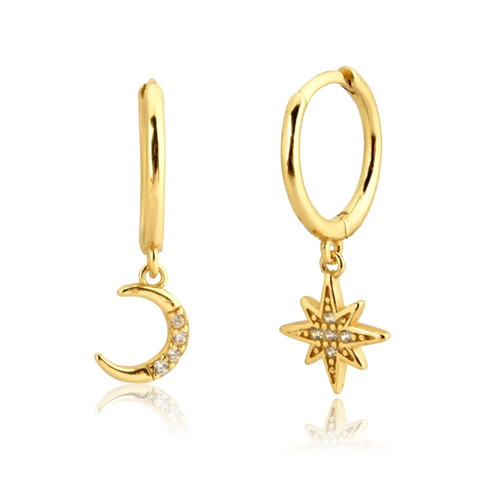 Dangle Hoops Clips Earrings