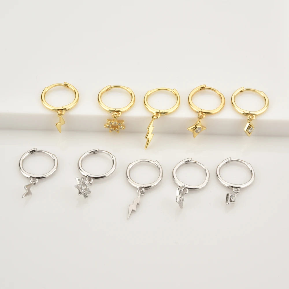 Dangle Hoops Clips Earrings