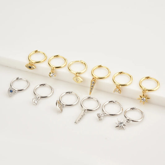 Dangle Hoops Clips Earrings