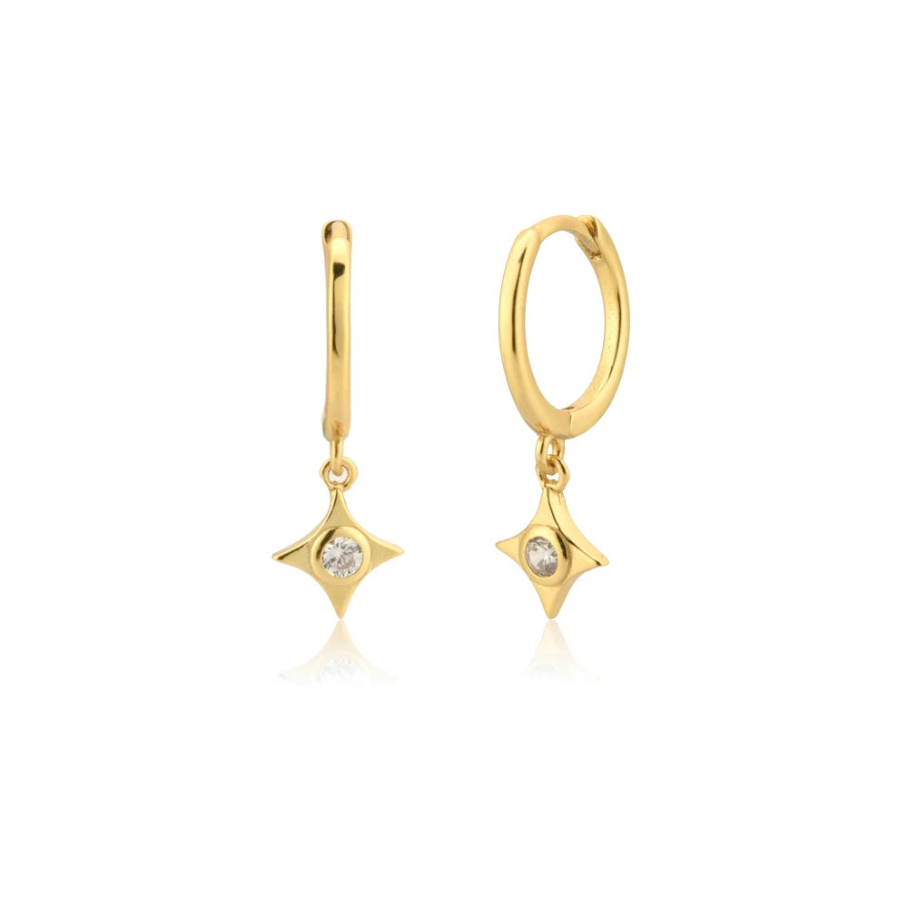 Dangle Hoops Clips Earrings