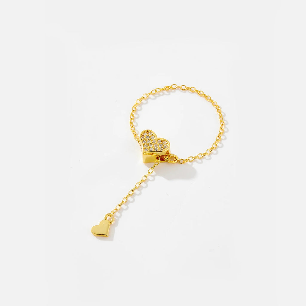 Heart Chain Rings