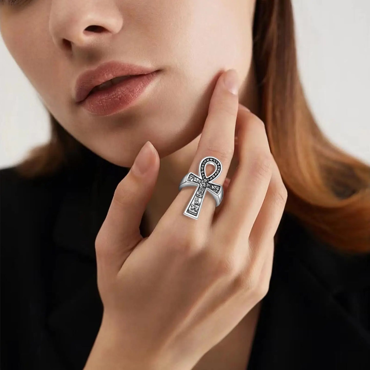 Ankh Cross Ring
