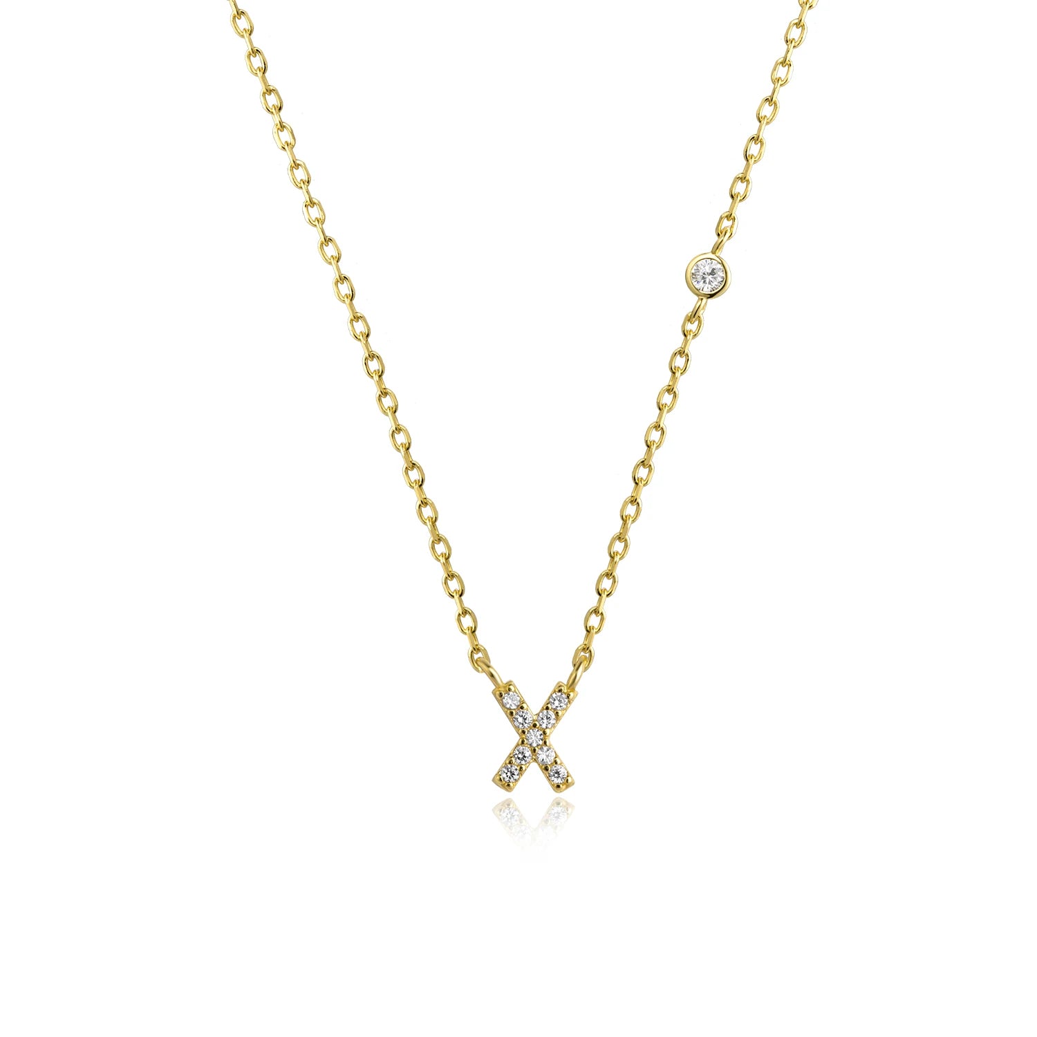 Small Letters Zircon Necklace