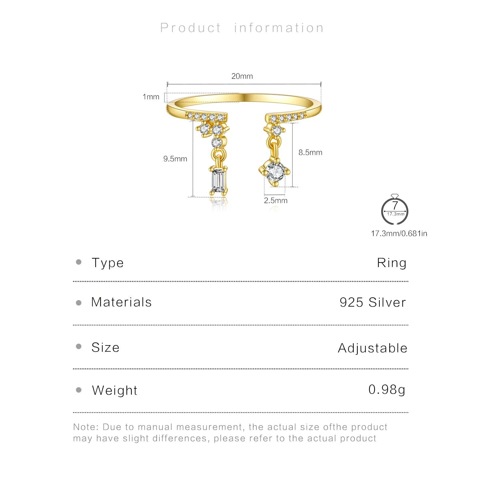 Inlay Adjustable Ring (Buy 1 Get 1 FREE)