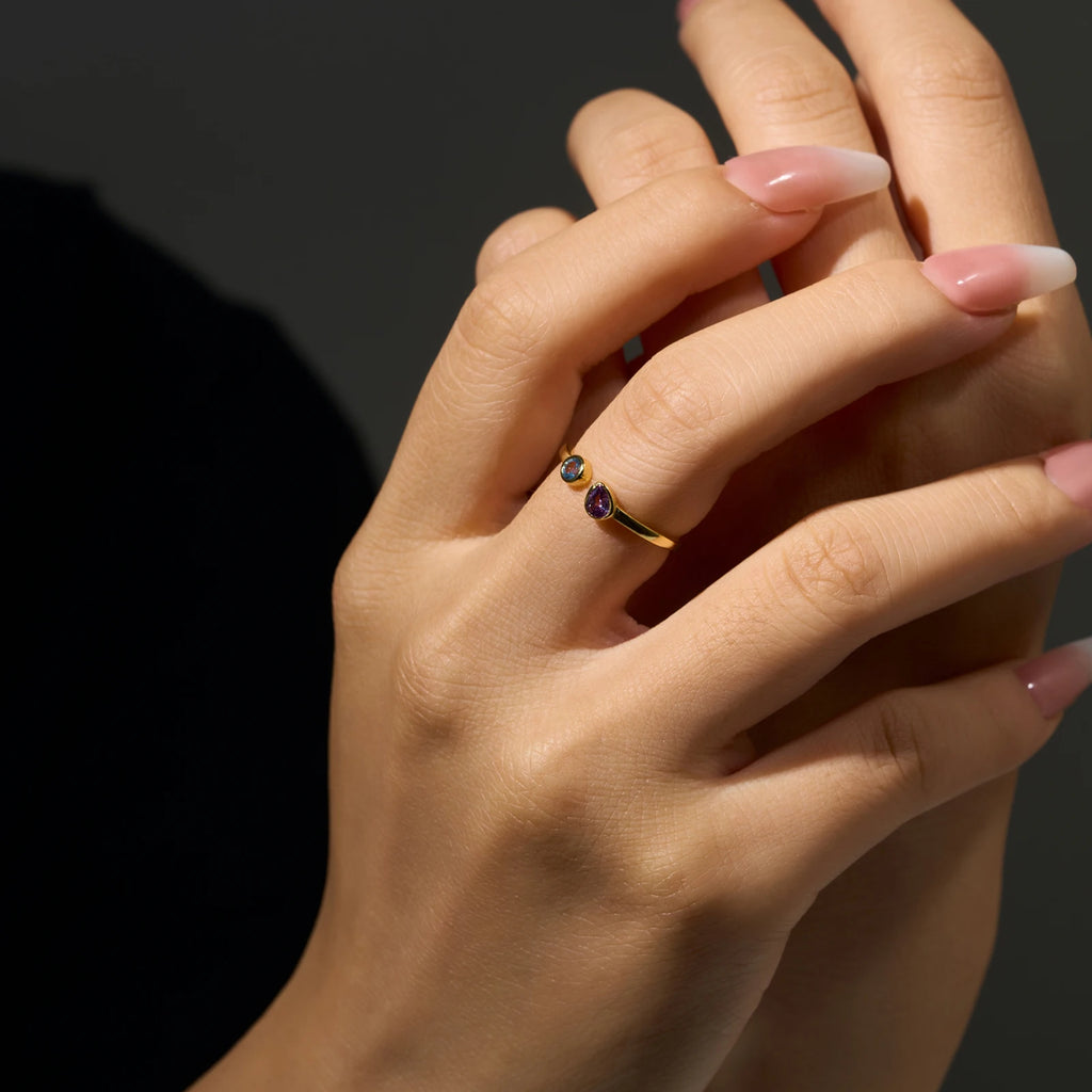 Pear Zircon Ring
