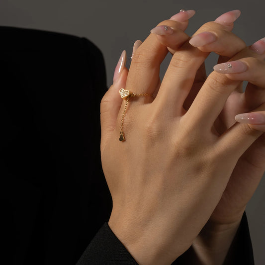 Heart Chain Rings
