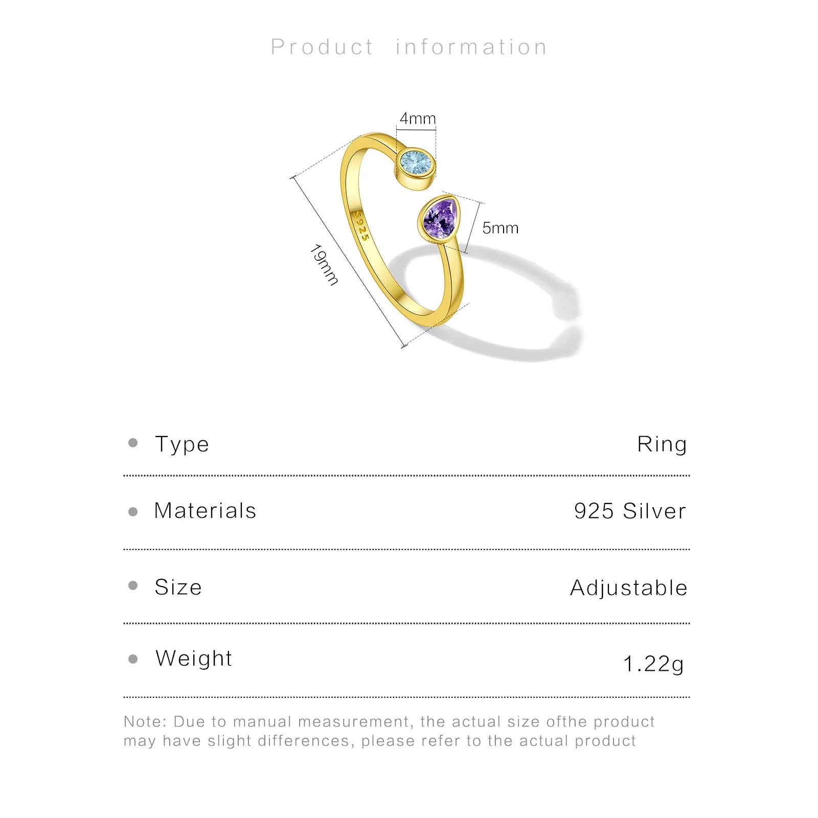 Pear Zircon Ring