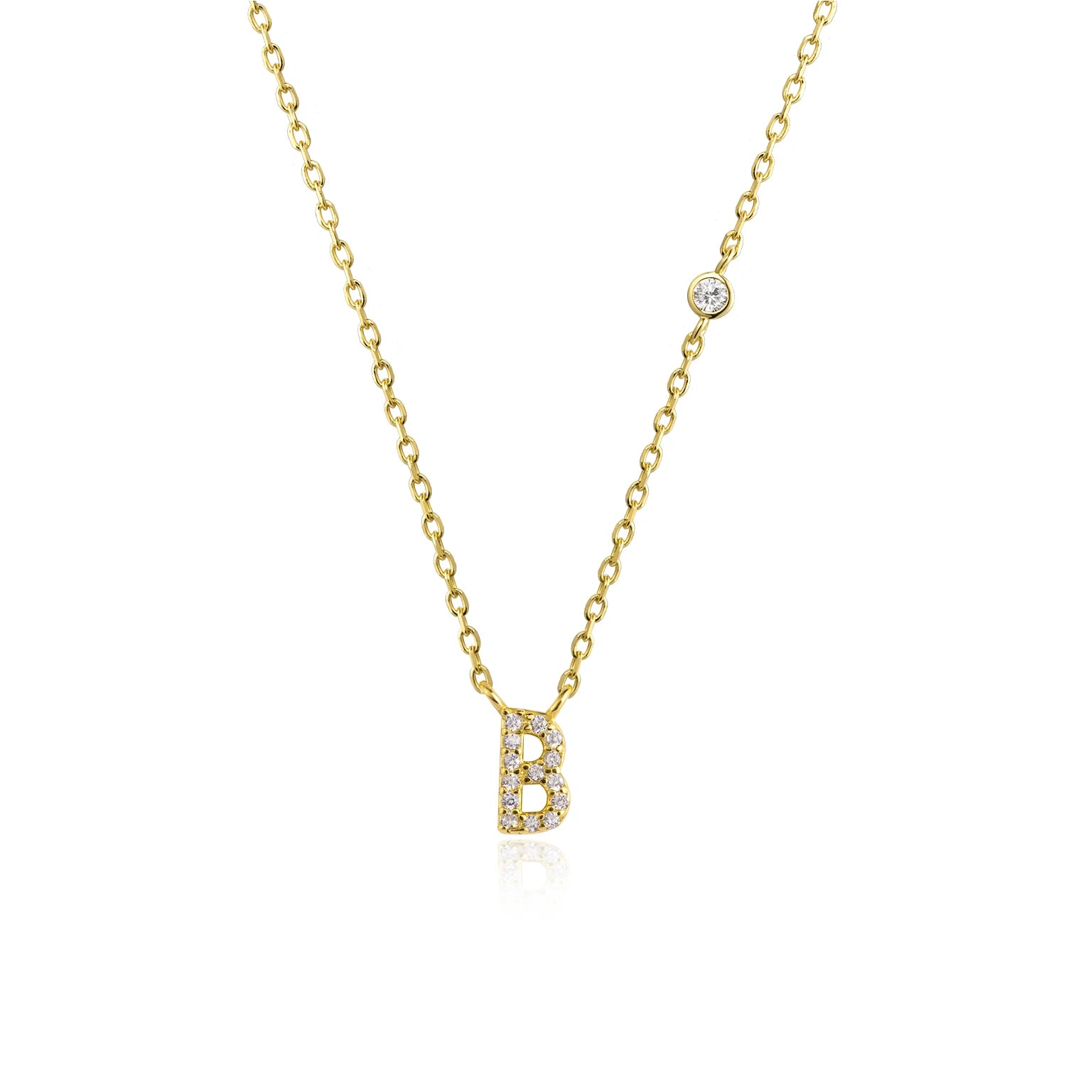 Small Letters Zircon Necklace