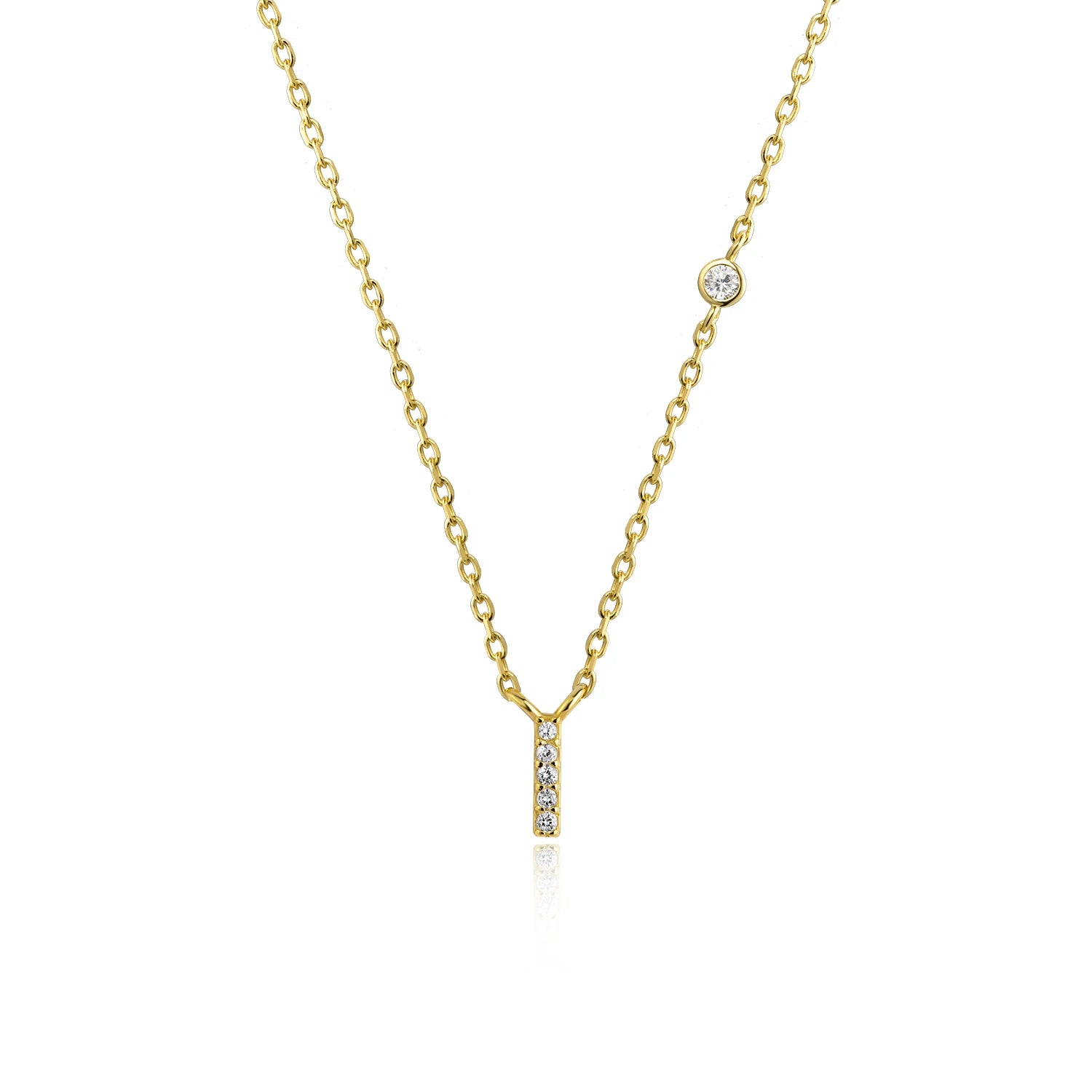Small Letters Zircon Necklace