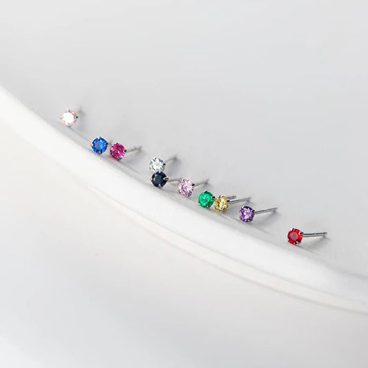 Tiny Round Single Zircon Ear Piercing
