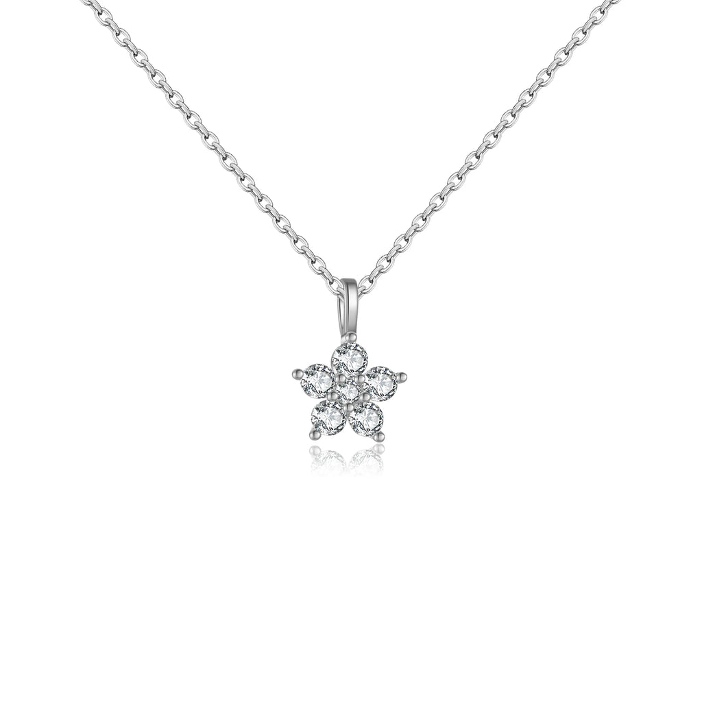 Silver Flower CZ Zircon
