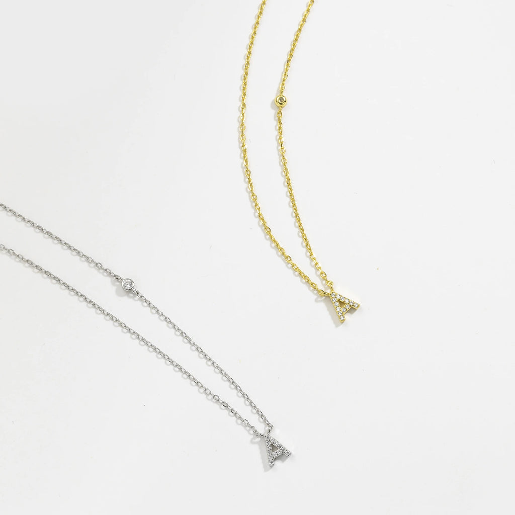 Small Letters Zircon Necklace