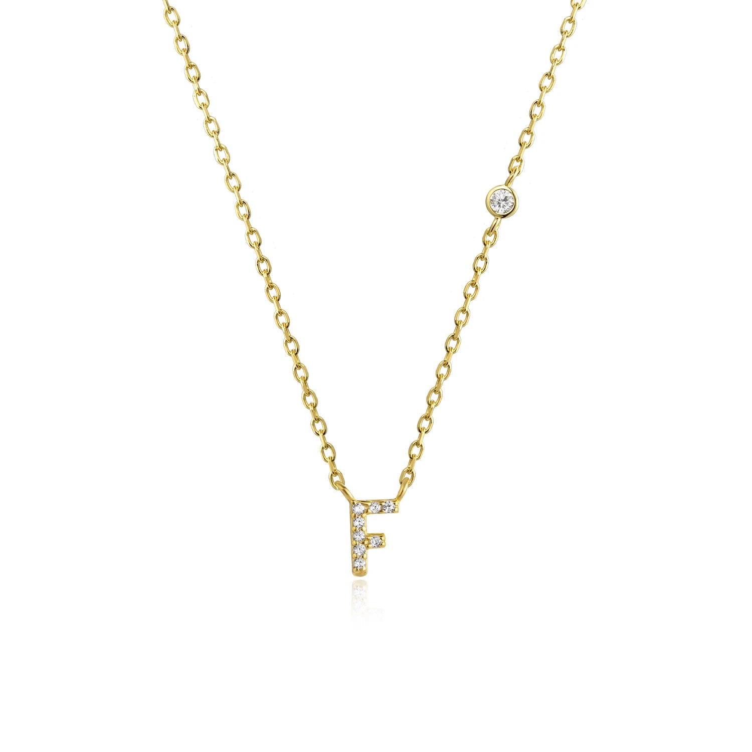 Small Letters Zircon Necklace