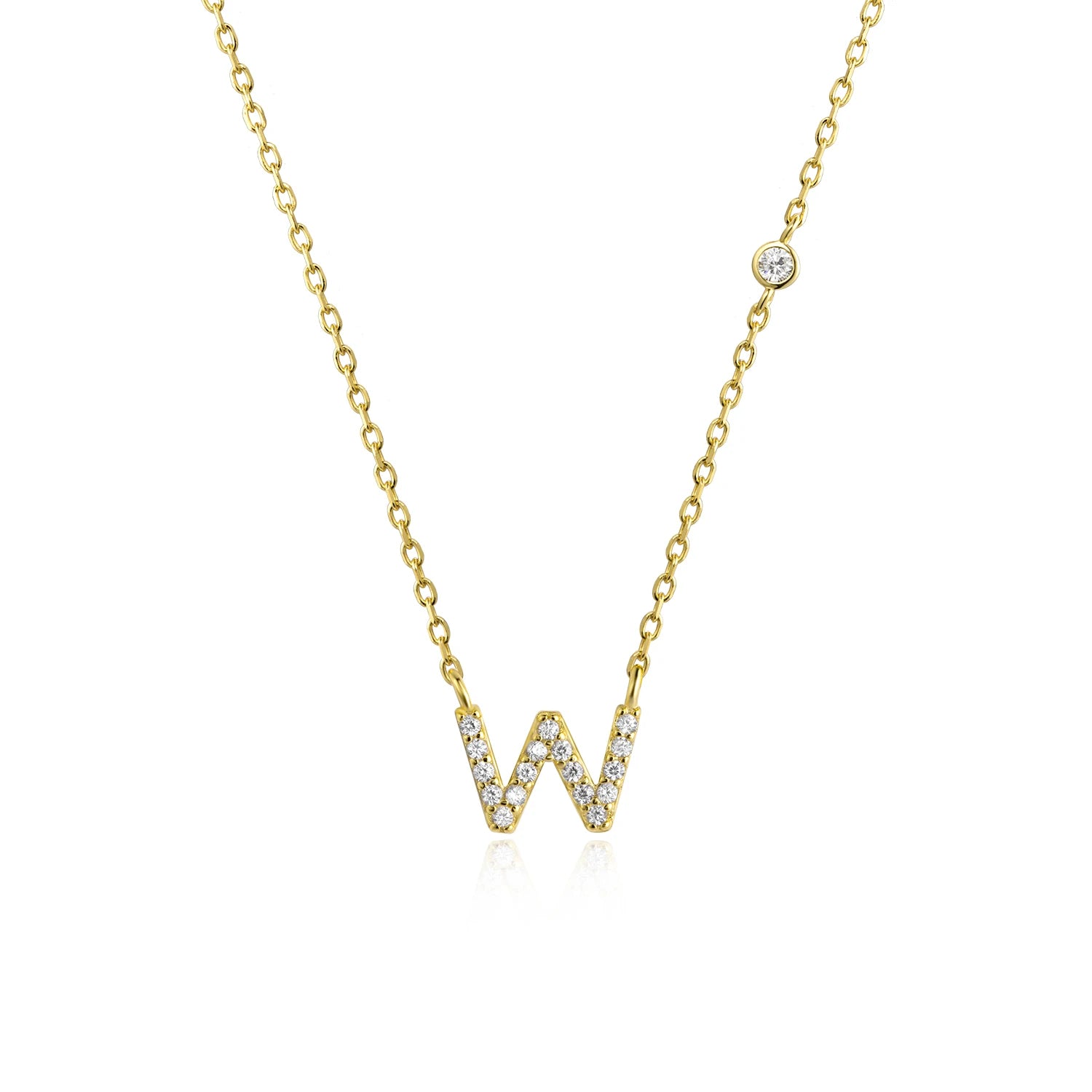 Small Letters Zircon Necklace