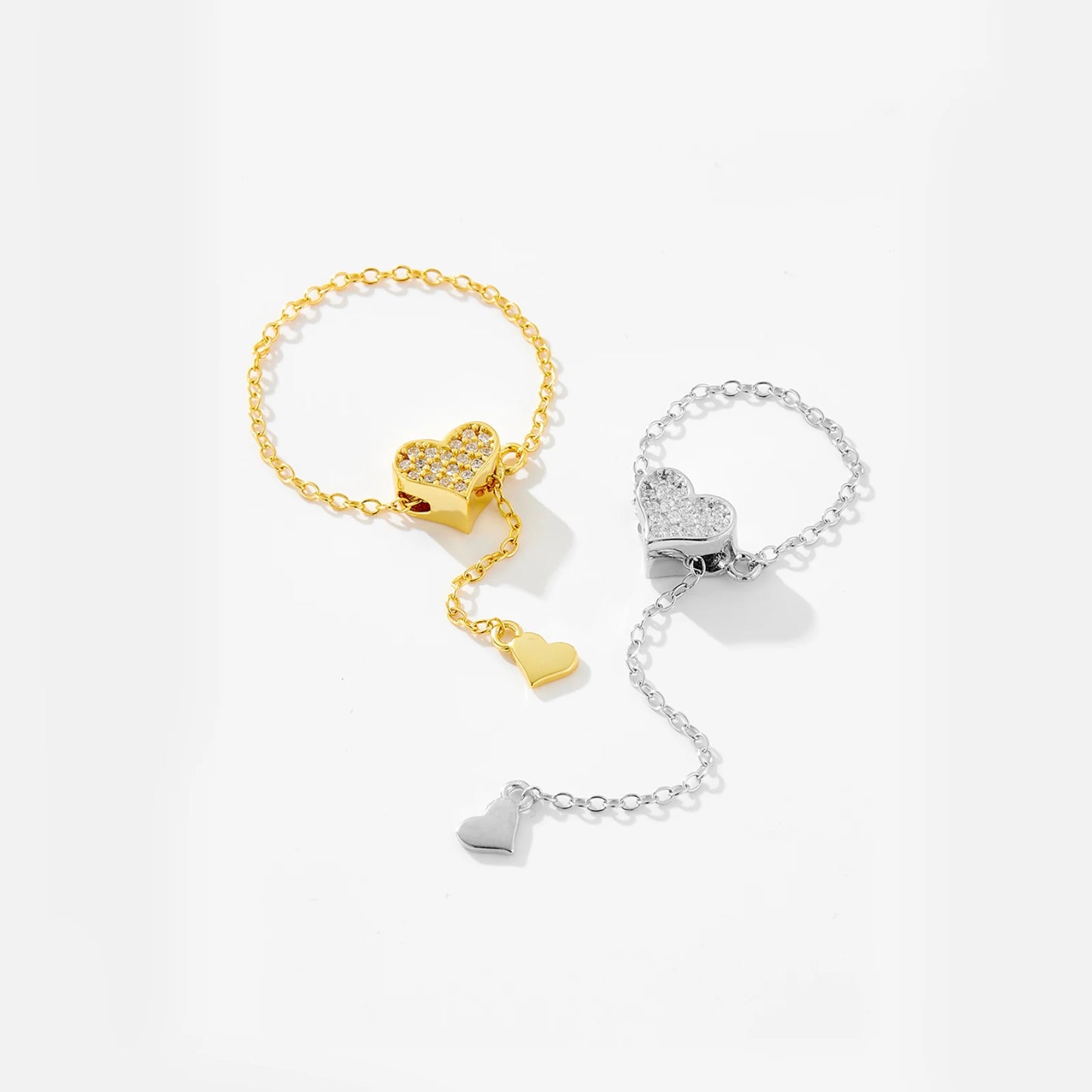 Heart Chain Rings
