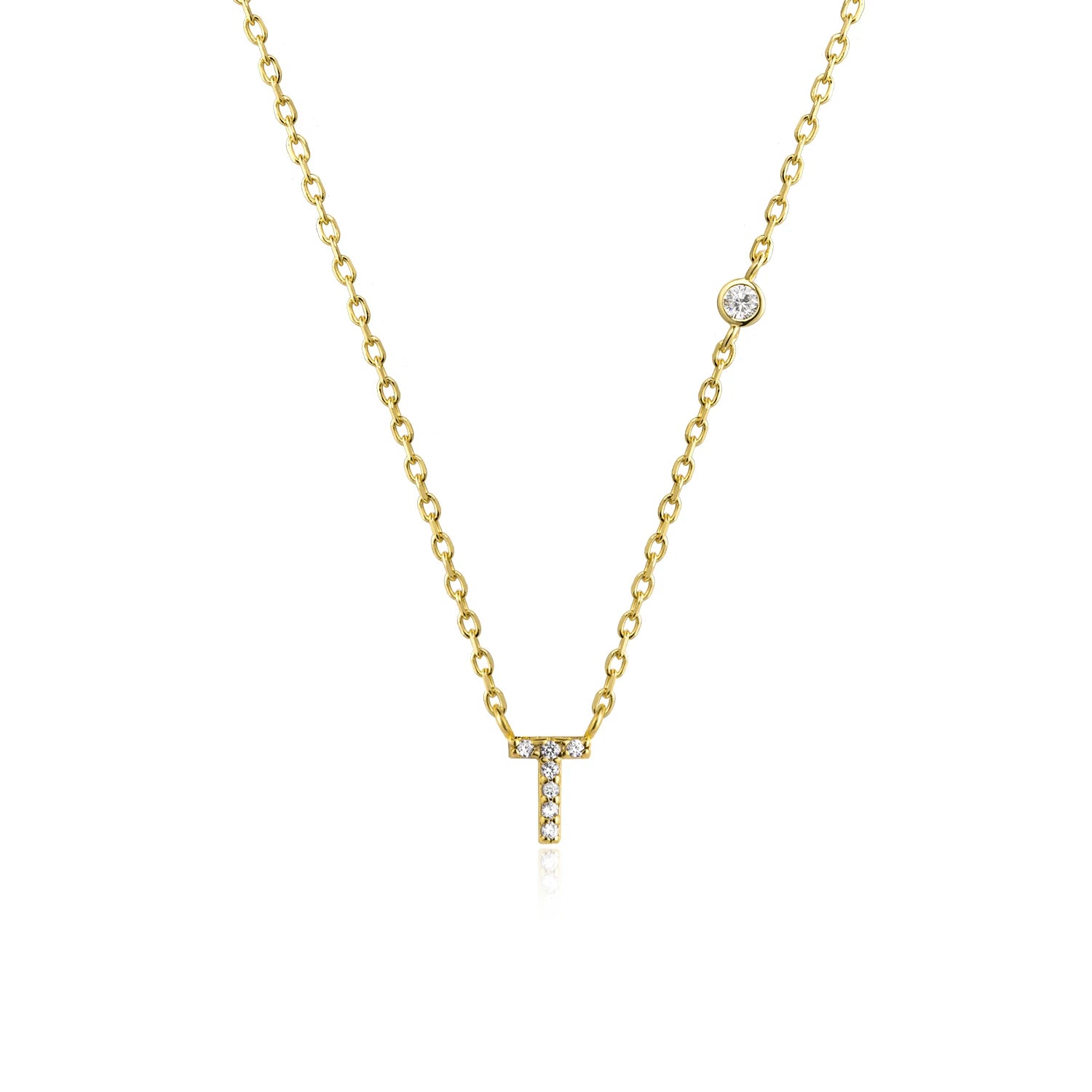 Small Letters Zircon Necklace