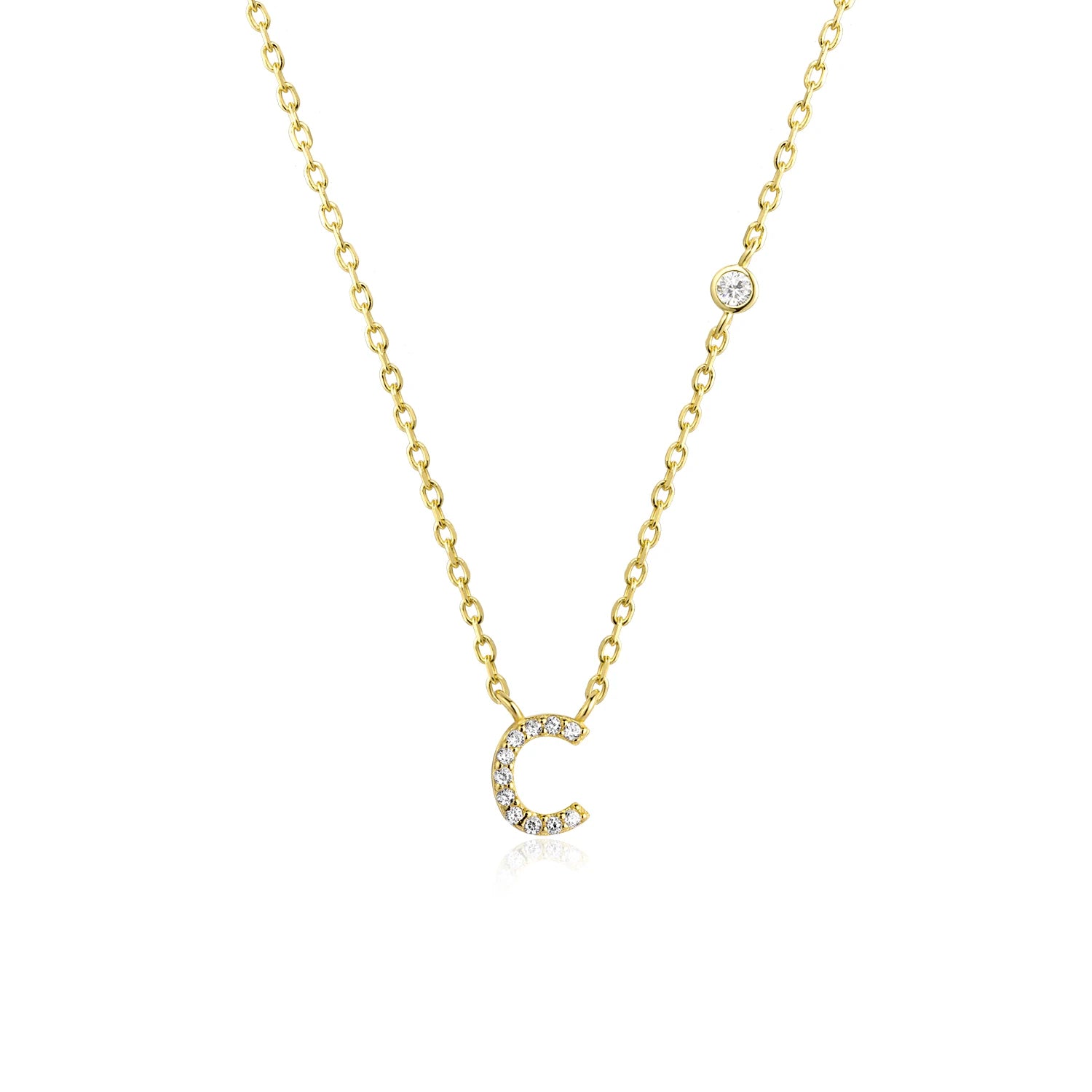 Small Letters Zircon Necklace