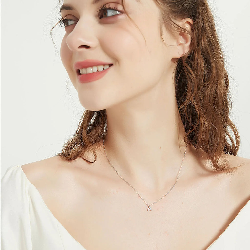 Small Letters Zircon Necklace