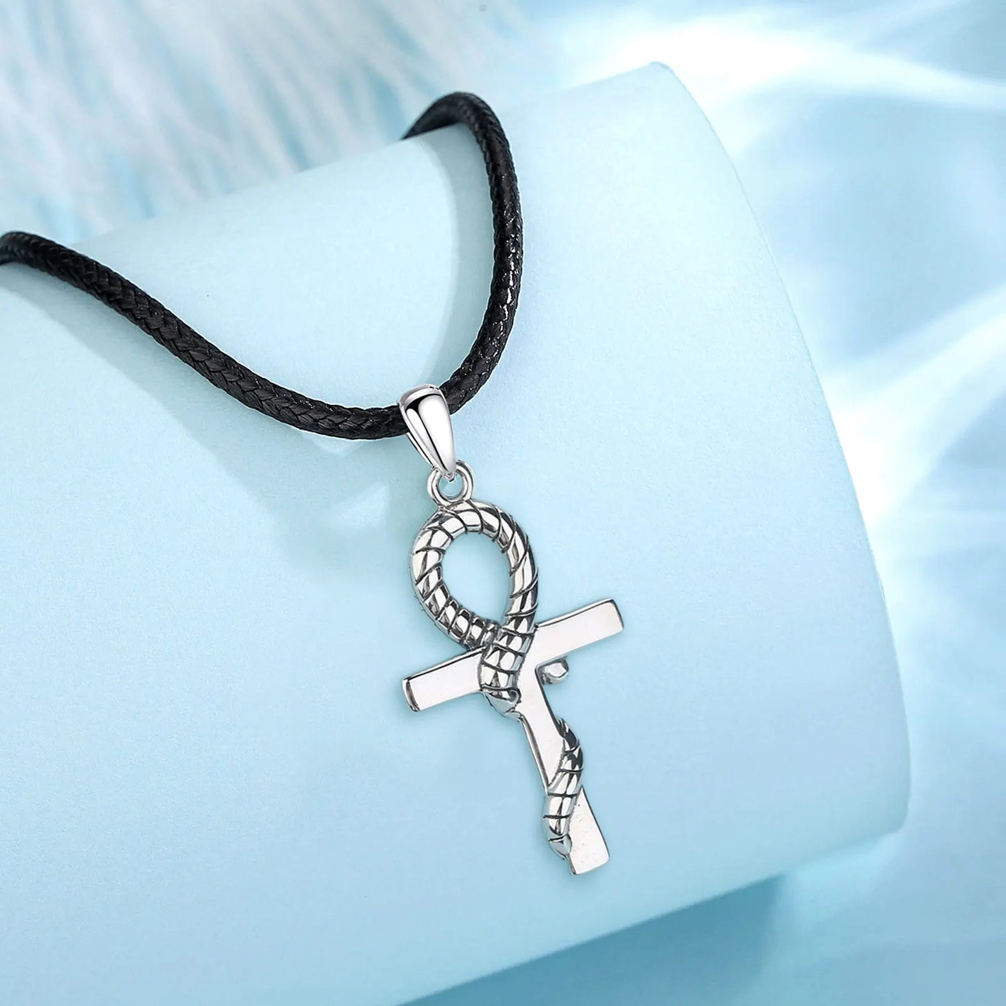 Egyptian Ankh Cross Snake Necklace