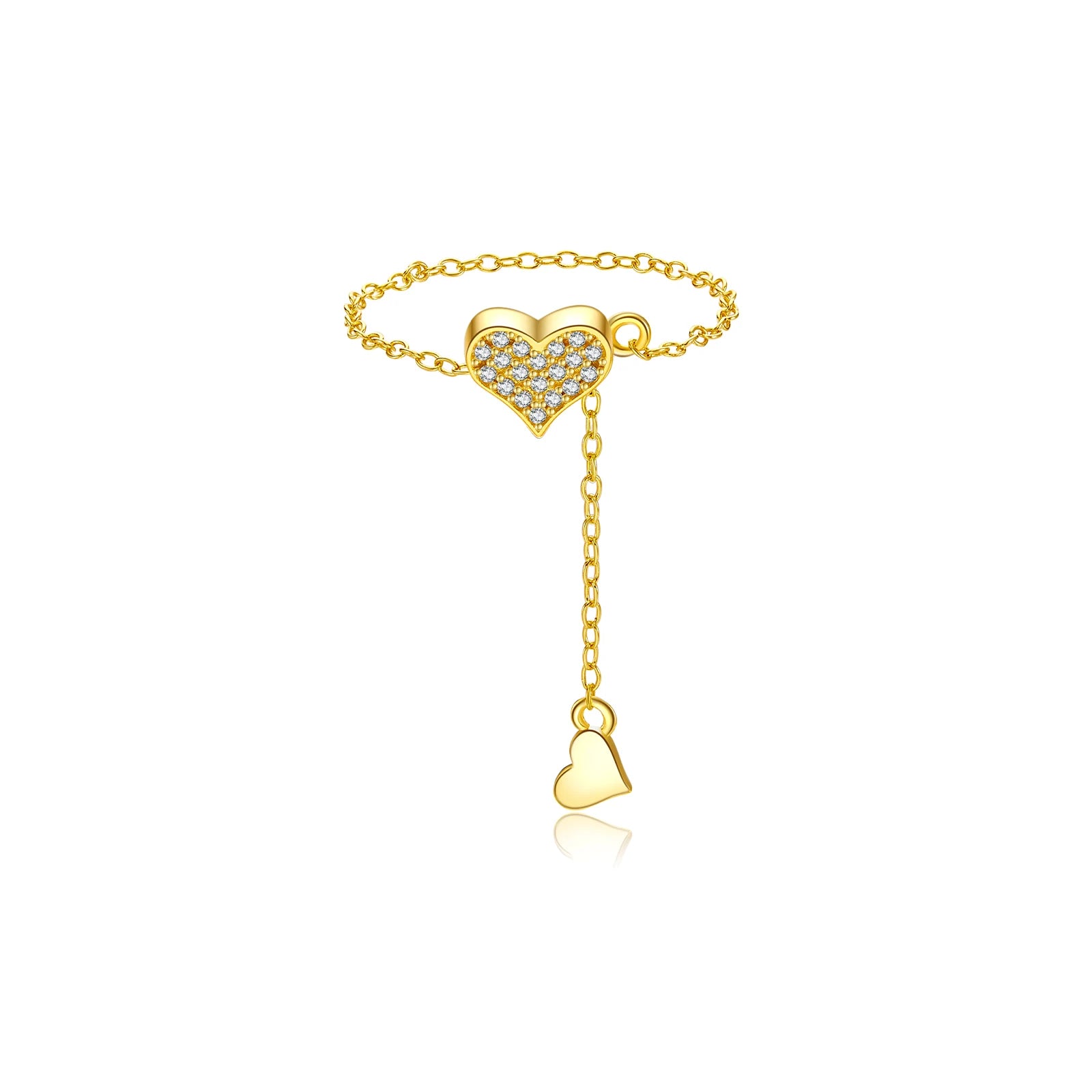 Heart Chain Rings