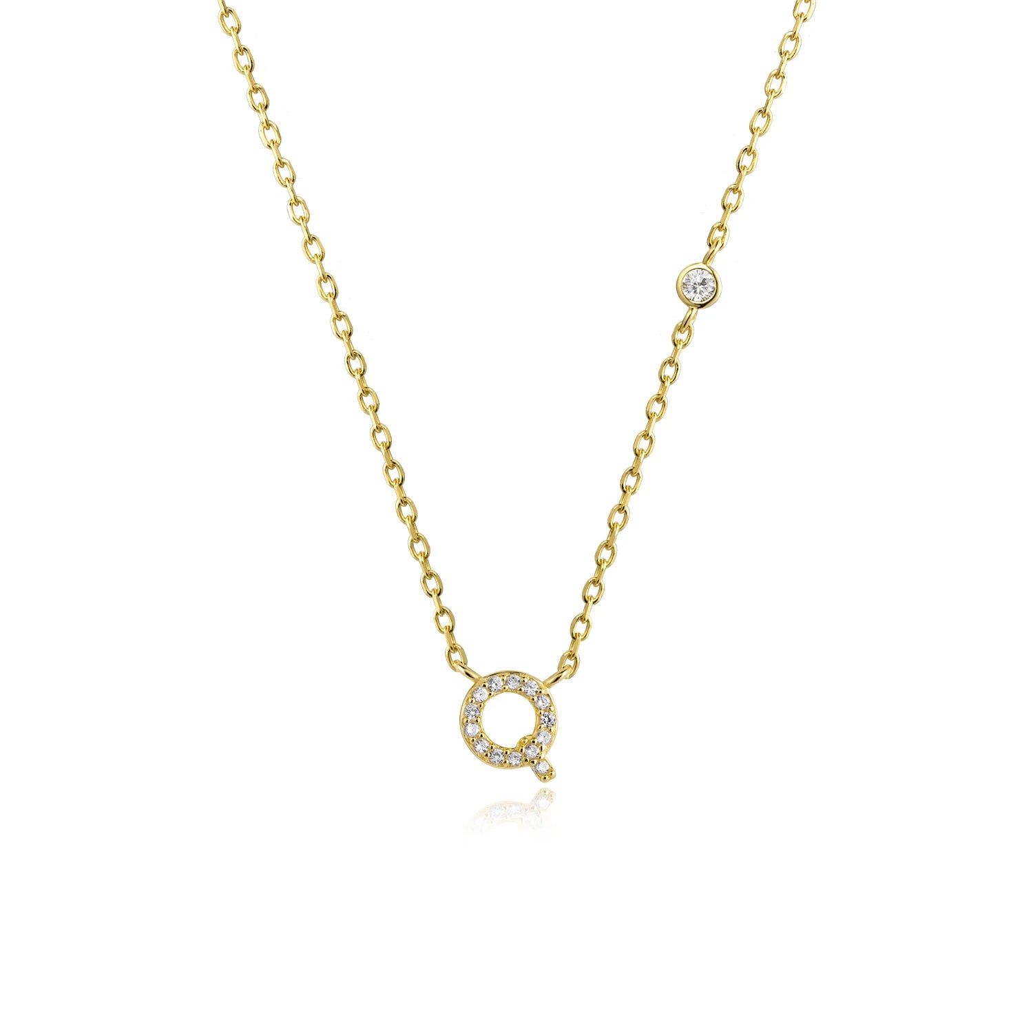 Small Letters Zircon Necklace