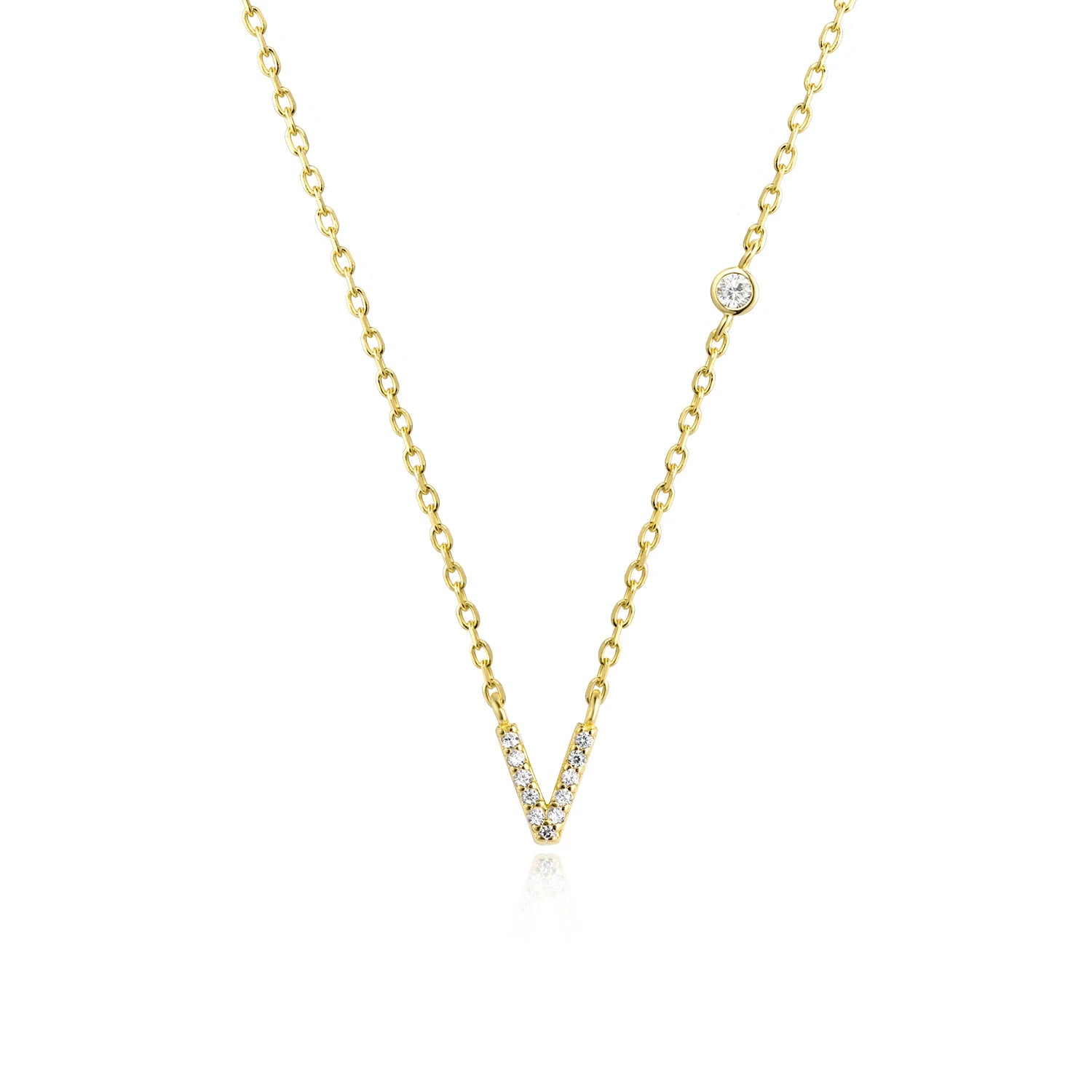 Small Letters Zircon Necklace